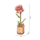 Pink Rose Wooden Flower Puzzle