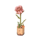 Pink Rose Wooden Flower Puzzle
