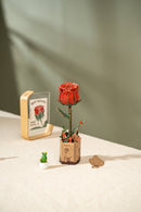 Red Rose Wooden Flower Puzzle