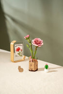 Pink Carnation Wooden Flower Puzzle