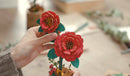 Red Camellia Wooden Flower Puzzle
