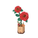 Red Camellia Wooden Flower Puzzle