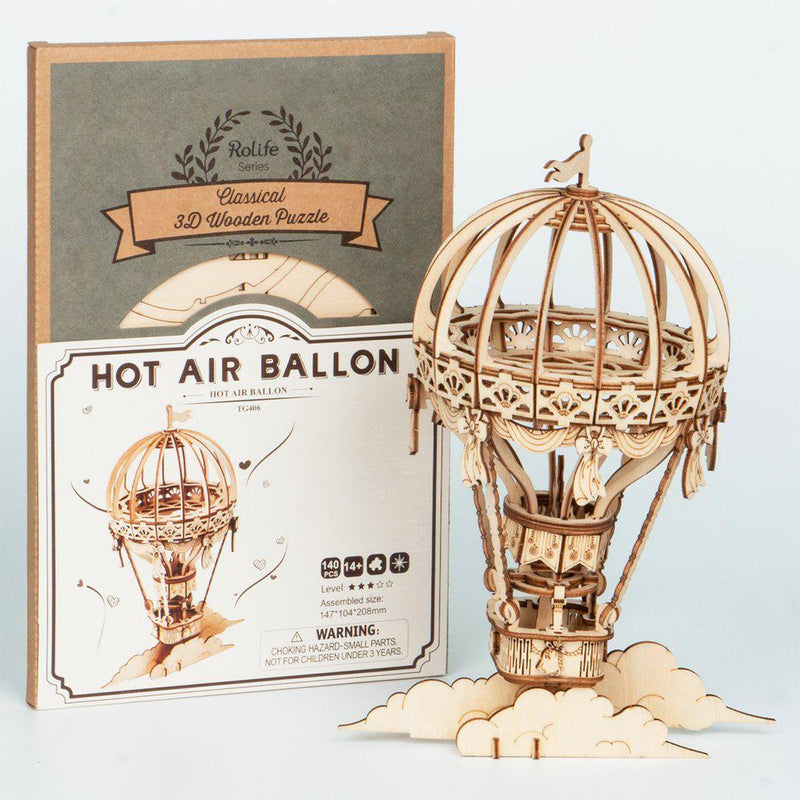 Hot Air Balloon 3D Wood Puzzle-Rolife-At Play Toys