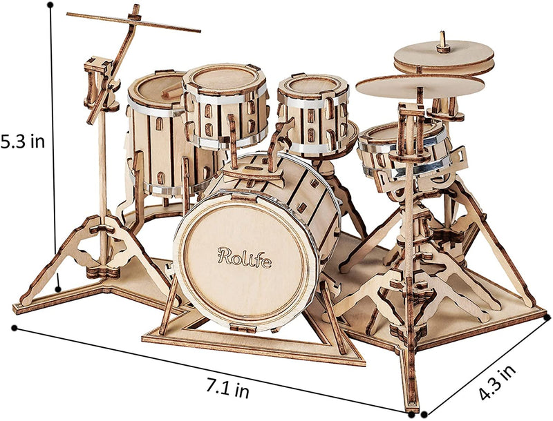 Drum Kit 3D Wood Puzzle - At Play Toys