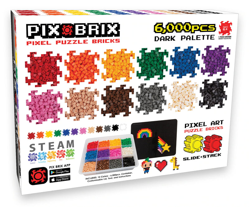 Pix Brix 6000pc Container - Dark Palette - At Play Toys
